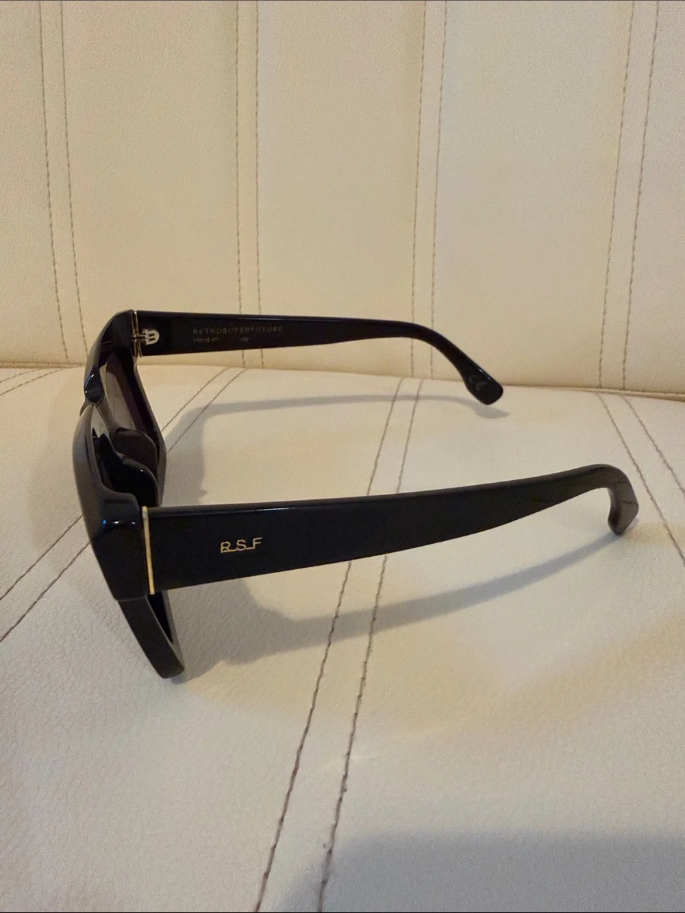 RetroSuperFuture Black Rectangular Sunglasses with Dark Lenses